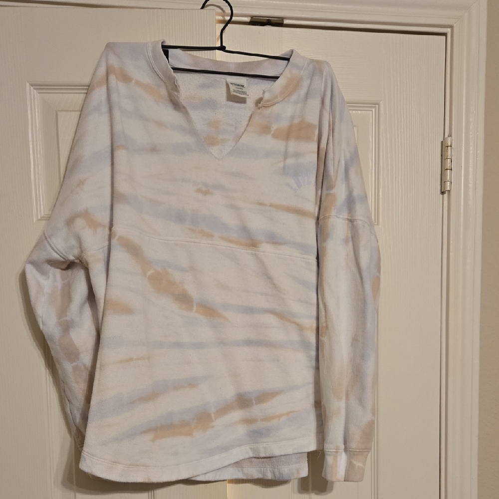 PINK Victoria's Secret Cream and Tan Long Sleeve